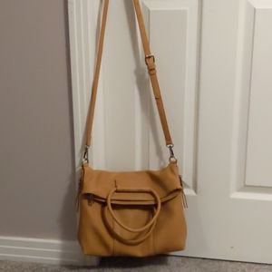 Vegan foldover crossbody tote